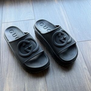 Gucci Black Logo Slide Sandals